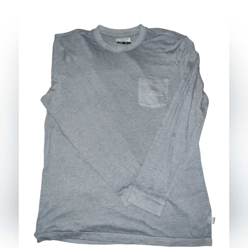 Magellan Men's Outdoors Light Gray Long Sleeve Tee Size Medium